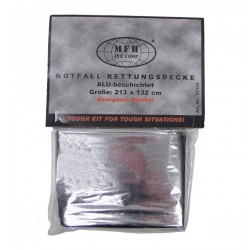 Folie supravietuire 213 x 132 cm, 50 grame argintie pentru accidente, soc, arsuri, semnalizare