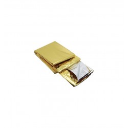Folie supravietuire, accidente, soc, arsuri, semnalizare aurie - argintie, 213 x 132 cm, 50 grame