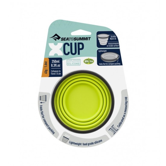 Pahar cana pliabila 250 ml Sea To Summit X Cup lime Pahar cana pliabila 250 ml Sea To Summit X Cup lime
