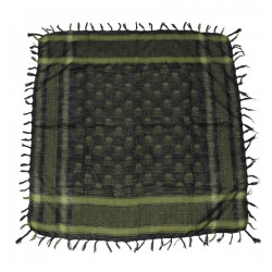 Shemagh negru olive cu pattern cranii, 100 x 100 cm, 100% bumbac MFH