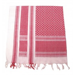 Shemagh rosu alb esarfa arab, 115 x 110 cm, 100% bumbac MFH